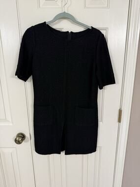 St. John Black Short Sleeve Dress 4 Made In USA